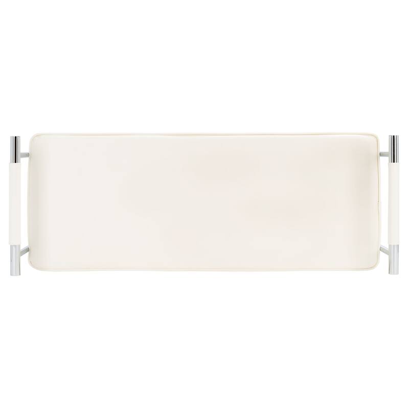 SAFAVIEH Pinkey Glam Long Rectangle Cushion Bench with Arms - 48" W x 17.3" L x 24.8" H - 48Wx17Dx25H