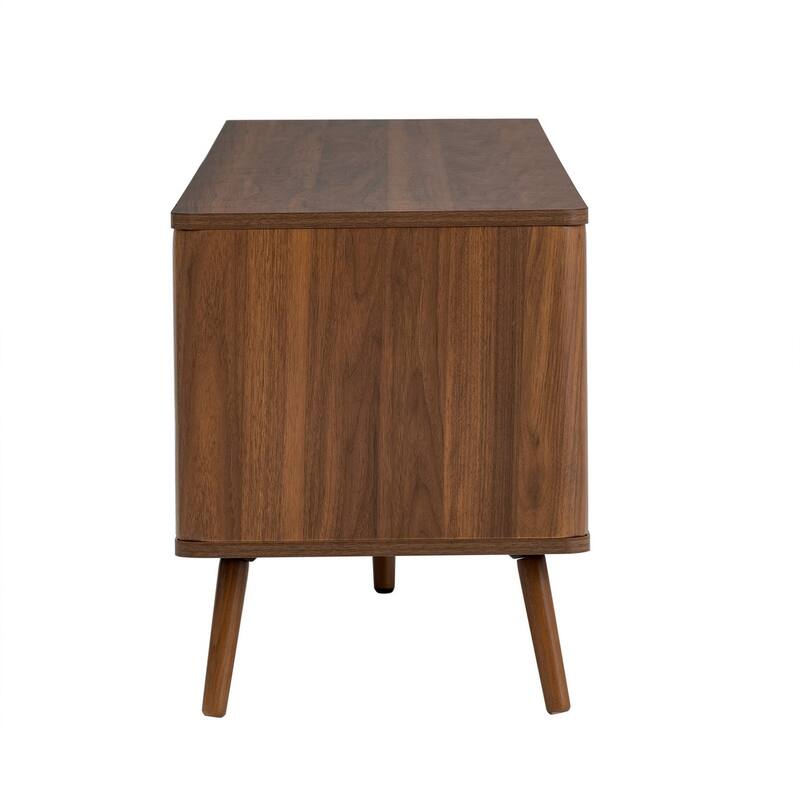 Modern Fluted 70" TV Stand for TVs up to 80", Entertainment Center TV Media Console Table with Storage Drawers