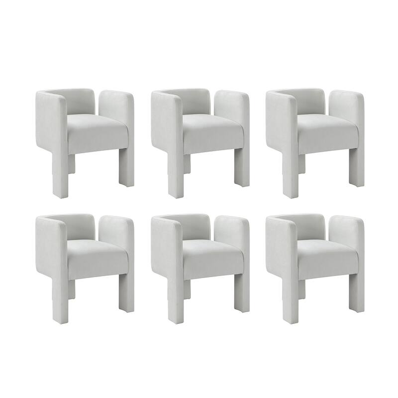 Eugen Modern Low Back Dining Chair with Three-legged Design Set Of 6 By HULALA HOME