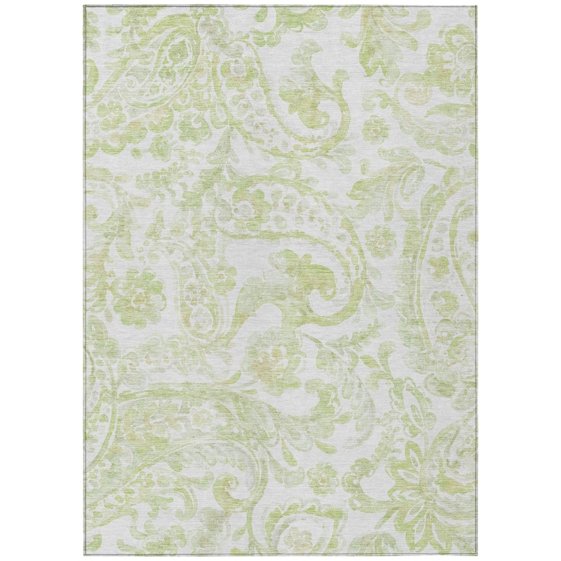 Machine Washable Indoor/ Outdoor Chantille Traditional Scroll Rug