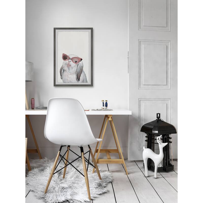 Posh Bunny Framed Wall Art, Elegant Home Touch - Sophisticated Artwork for Refined Décor