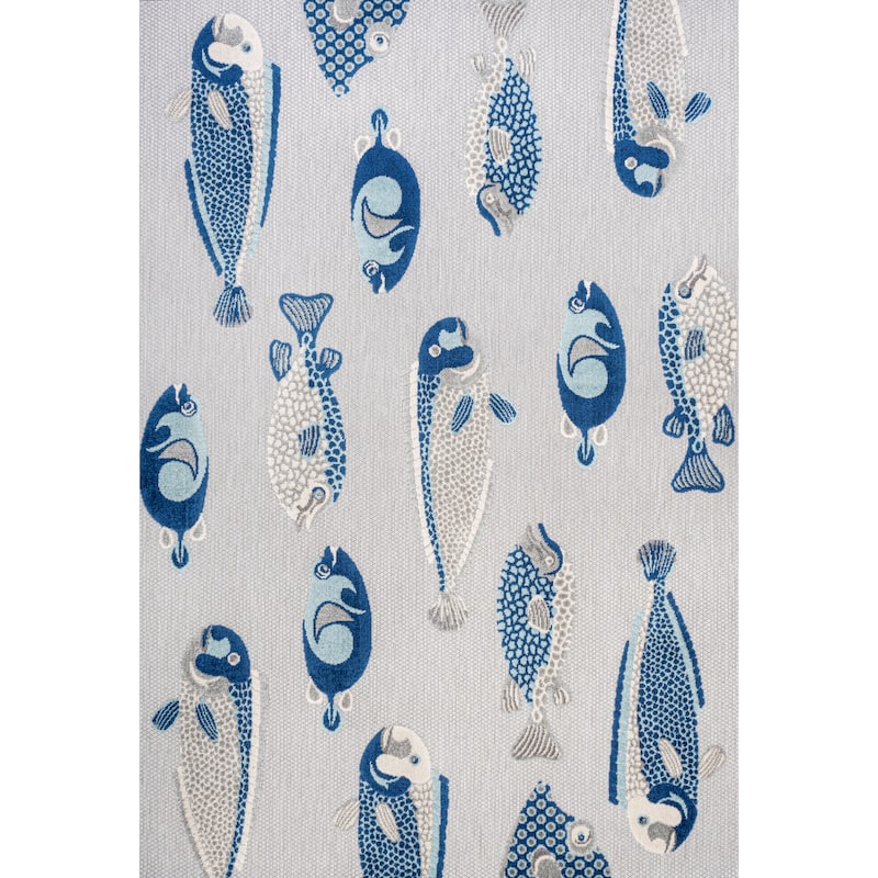 JONATHAN Y Aranciata Modern Fish High-Low Indoor/Outdoor Area Rug