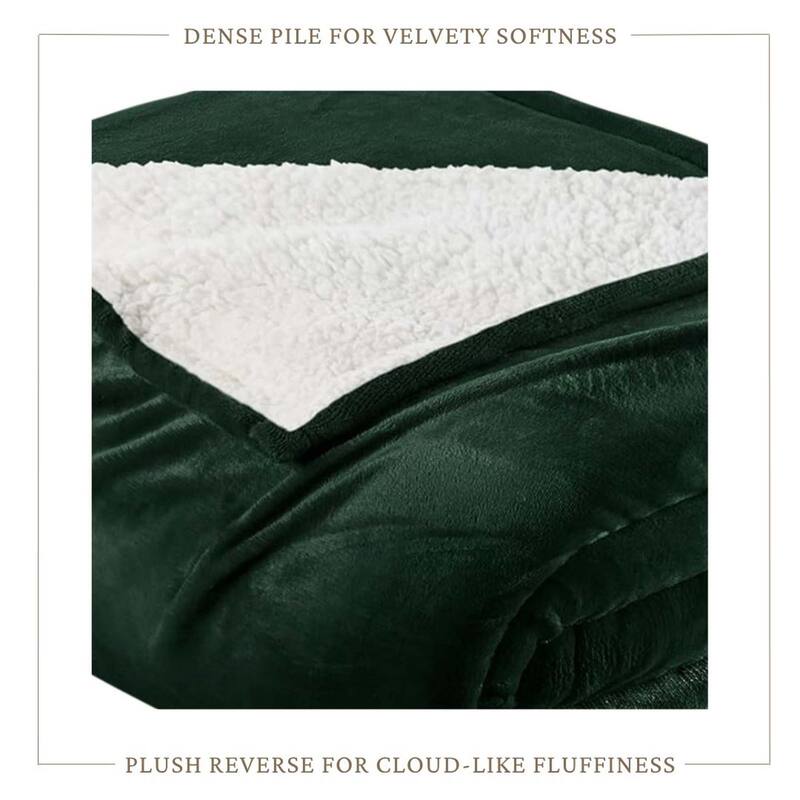 Linery & Co. Velvet Plush Reversible Sherpa Bed Blanket