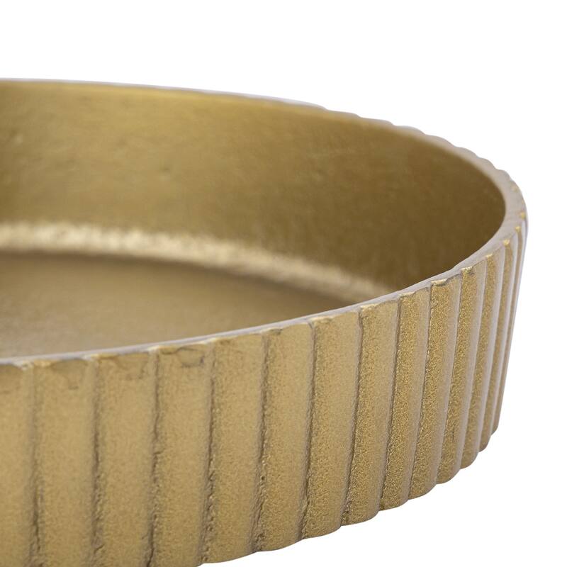Plate Round Raw Brass Antique Dia 11.81" ALUMINUM -ST - Raw Brass Antique