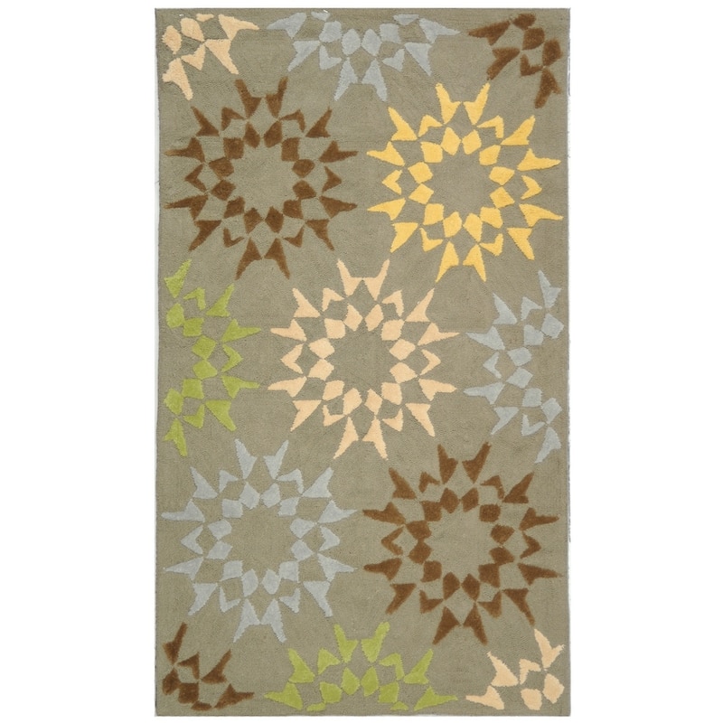 Martha Stewart by SAFAVIEH Quilt Cotton Rug - 2'6" x 4'3" - Pebble/Grey