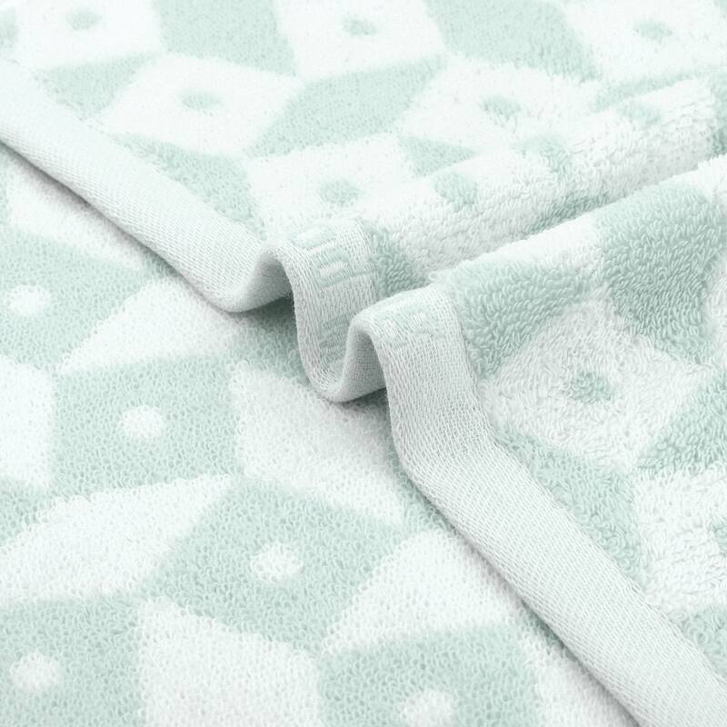 Geometric Pattern Hand Towels, Cotton Soft Absorbent Bathroom Towel for Hand Drying and Face Washing