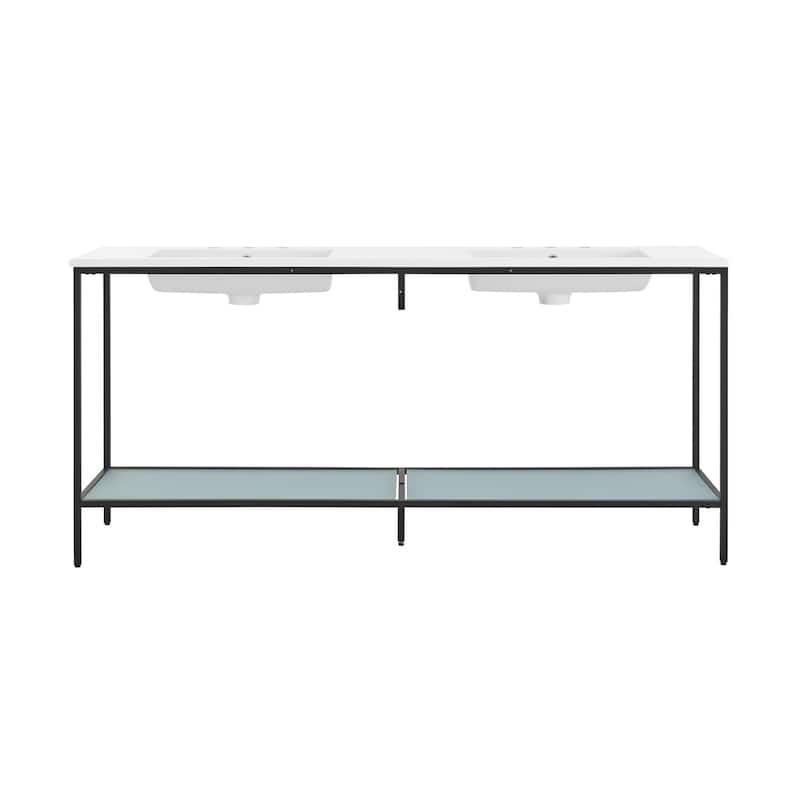 Swiss Madison SM-BV172 Pierre 18" Free Standing Double Basin Vanity - White