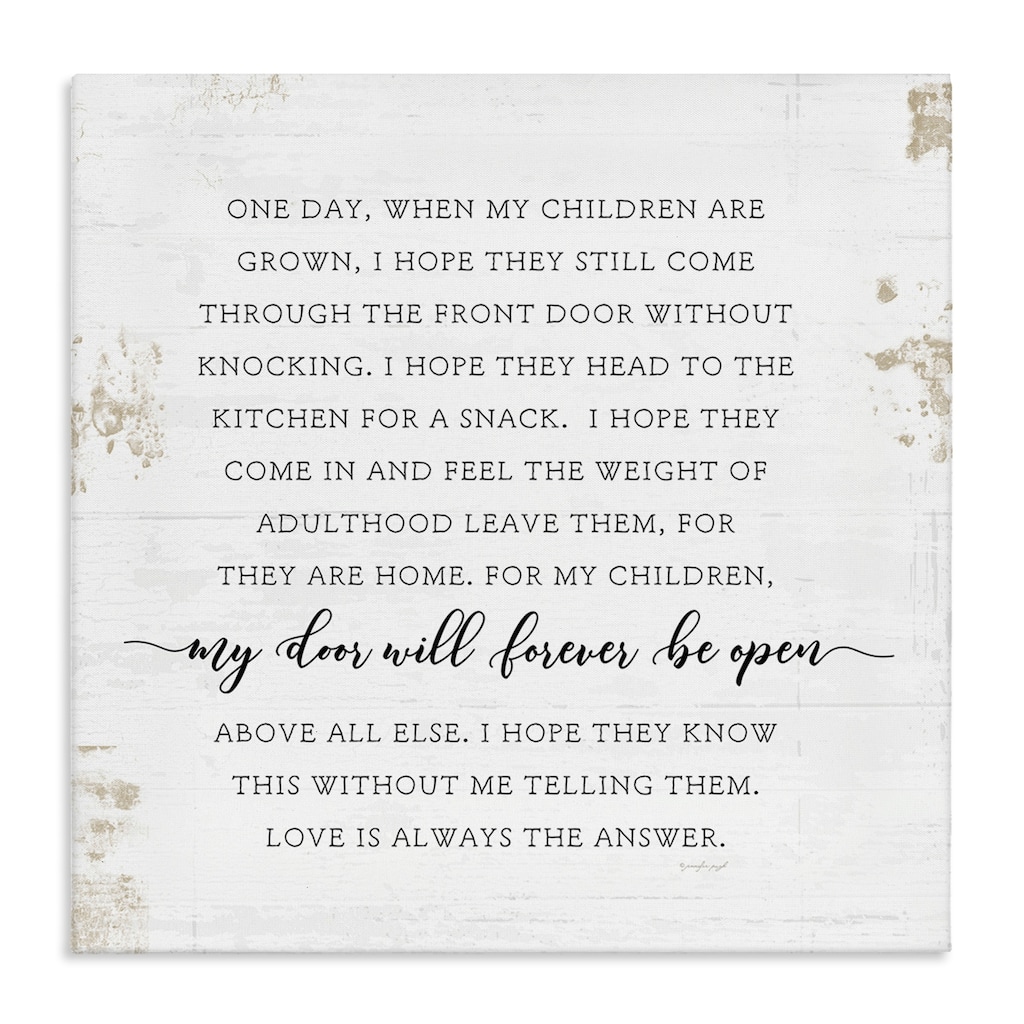 Stupell When My Children Are Grown Text Homely Word Design Canvas Wall Art - Black