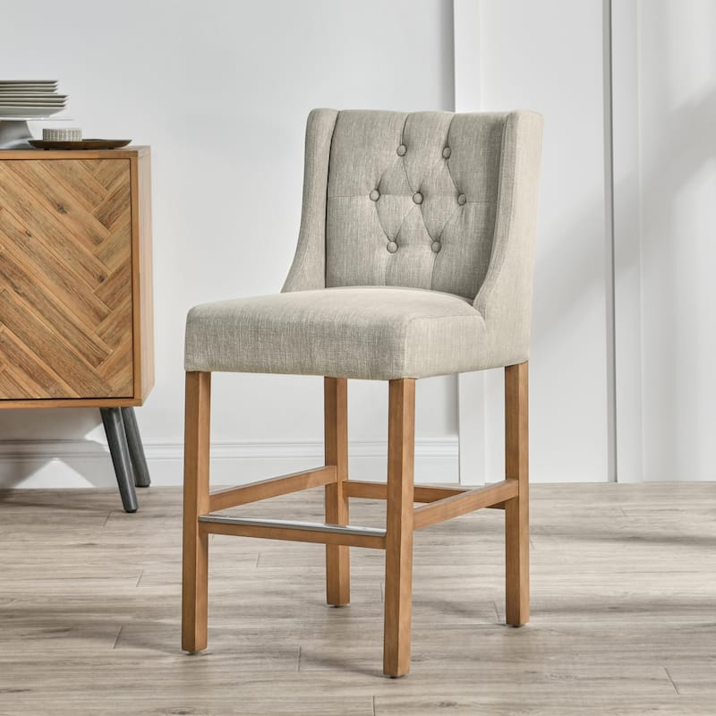 The Gray Barn Flying Hawk Tufted Upholstered 24-inch Counter Stool