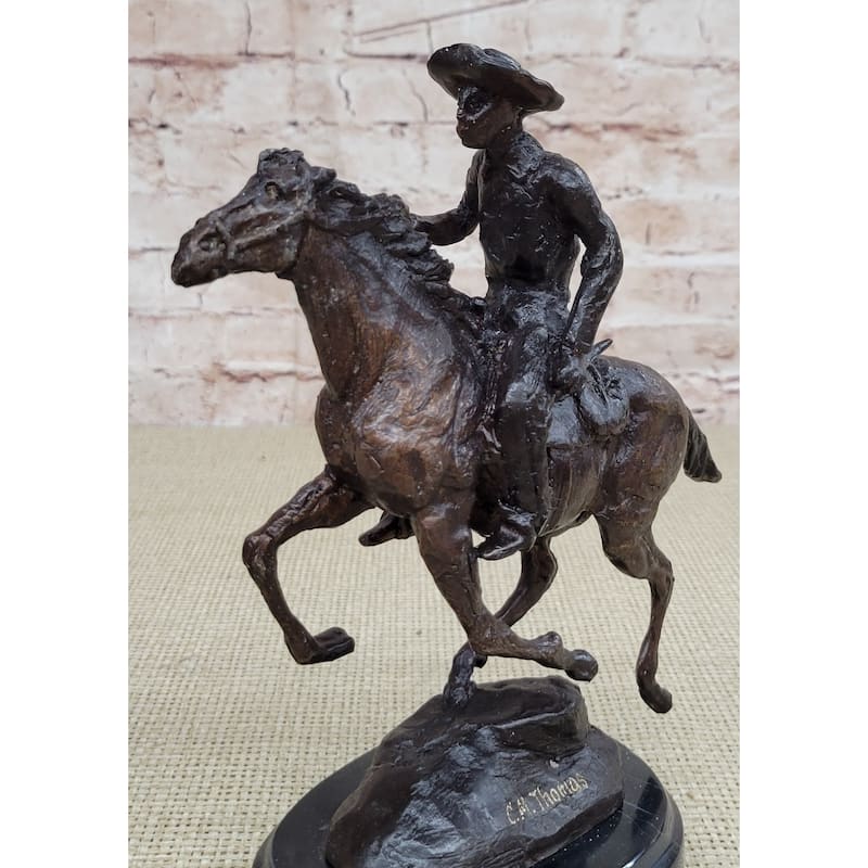 Original Thomas. Trooper Bronze Sculpture Man Riding Horse Figurine Figure Sale