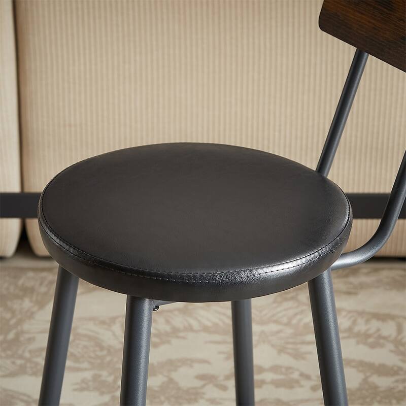 4-Piece Bar Table Set, Pub Dining Table & PU Upholstered Stools