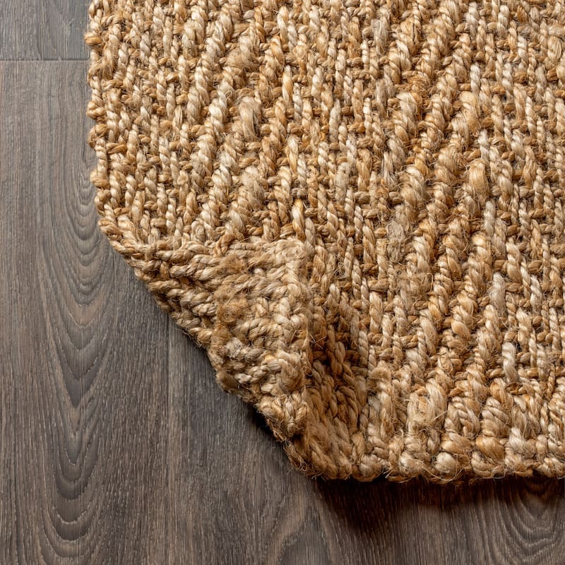 JONATHAN Y Estera Hand Woven Herringbone Chunky Jute Area Rug