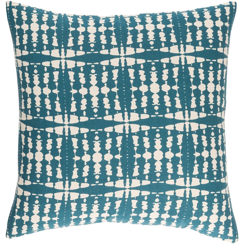 Decorative Staveley Teal Blue 20-inch Throw Pillow Cover