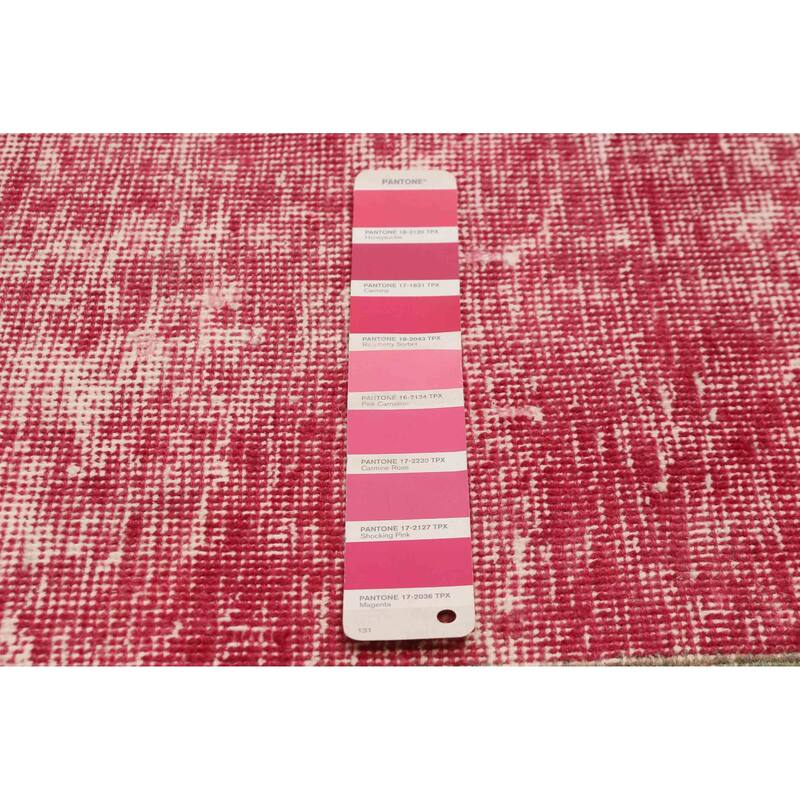 ECARPETGALLERY Hand-knotted Antalya Vintage Dark Pink Wool Rug - 9'0 x 11'6
