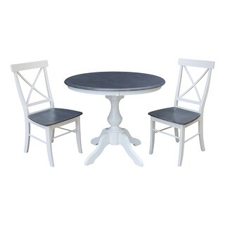 36 In Round Top Pedestal Dining Table With Dining Chairs - Bed Bath 