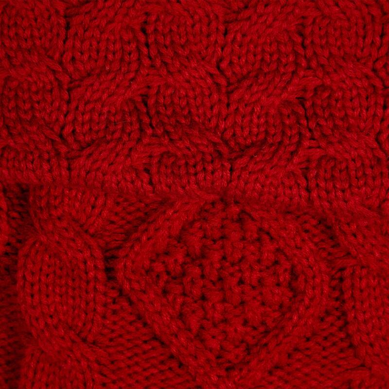 Cable Knit Christmas Stocking with Cuff - 21.5" - Red