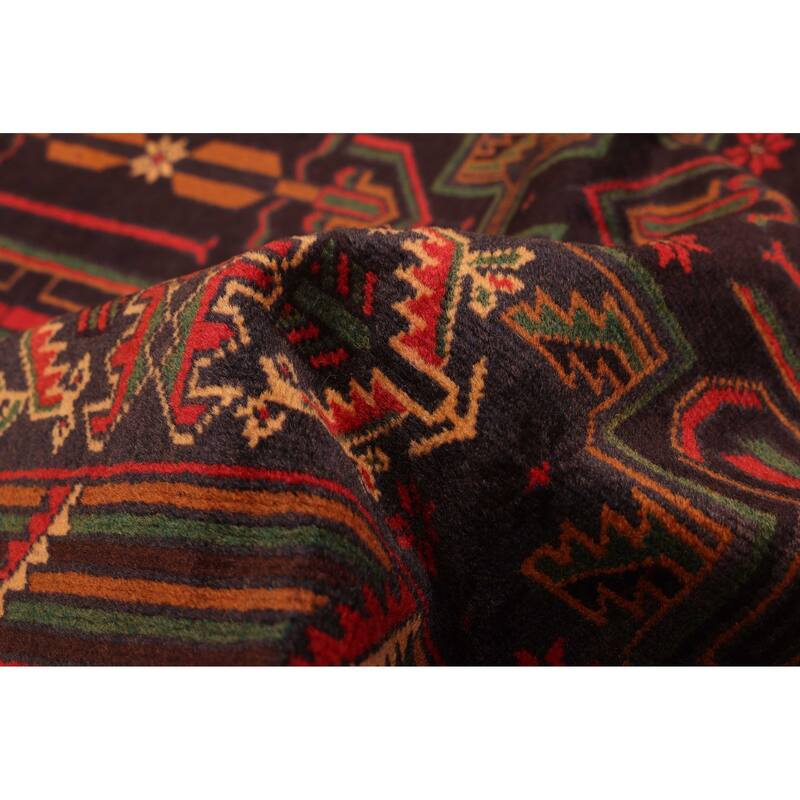 ECARPETGALLERY Hand-knotted Teimani Dark Navy Wool Rug - 3'10 x 6'9