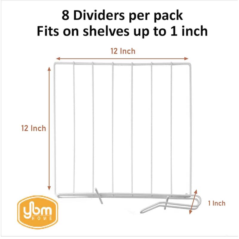 Ybm Home White Closet Steel Shelf Divider and Separator 4 Pack White 2560vc - 4 Pack