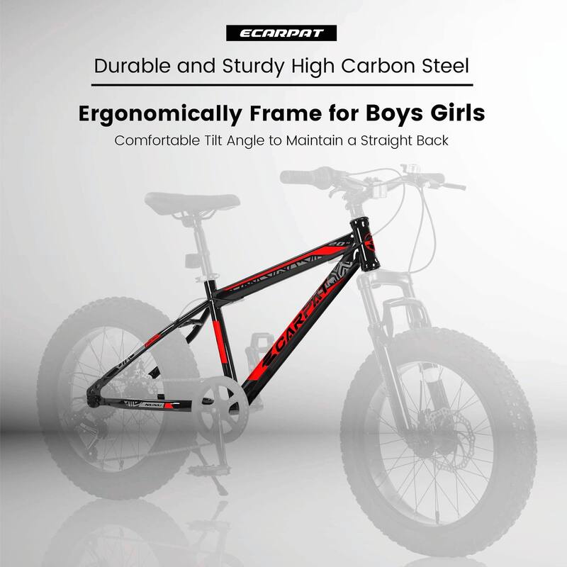 20-Inch Mountain Bike for Kids & Teenagers - High Carbon Steel Frame