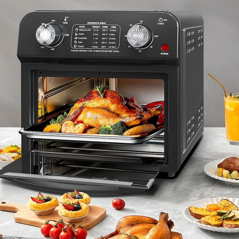 12.5 Quart 7-in-1 Convection Toaster Oven, 1500W, 5 Pre-set Menus, Roast, Bake, Grill, Broil, Toast, Dehydrate, Defrost