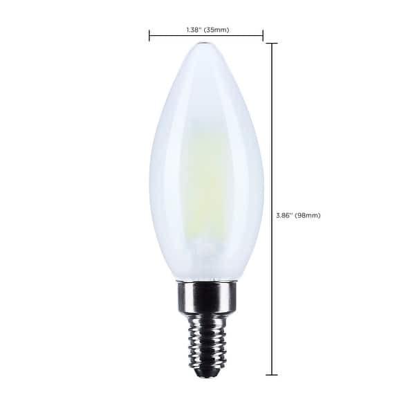 8W B11 LED Candelabra Base Candle-Tip Frost Finish 5000K CCT