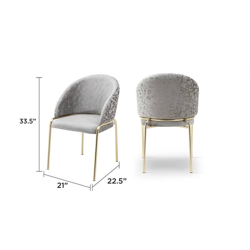 Onyx Chair With Gold Legs - Beige - 21 x 22.5 x 33.5