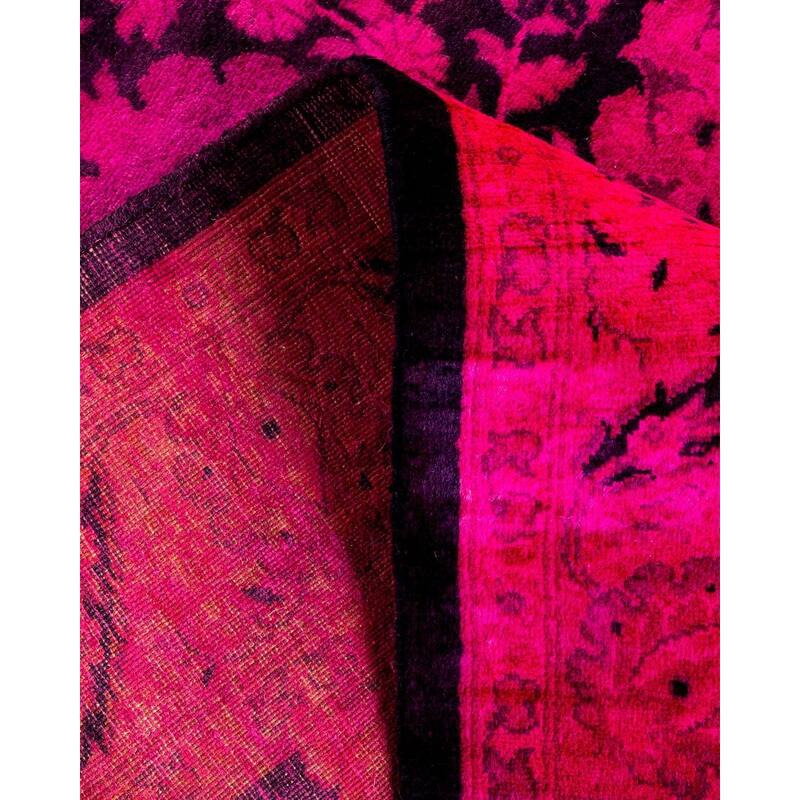 Overton Hand Knotted Wool Vintage Inspired Modern Contemporary Overdyed Pink Runner Rug - 3' 1" x 11' 0"