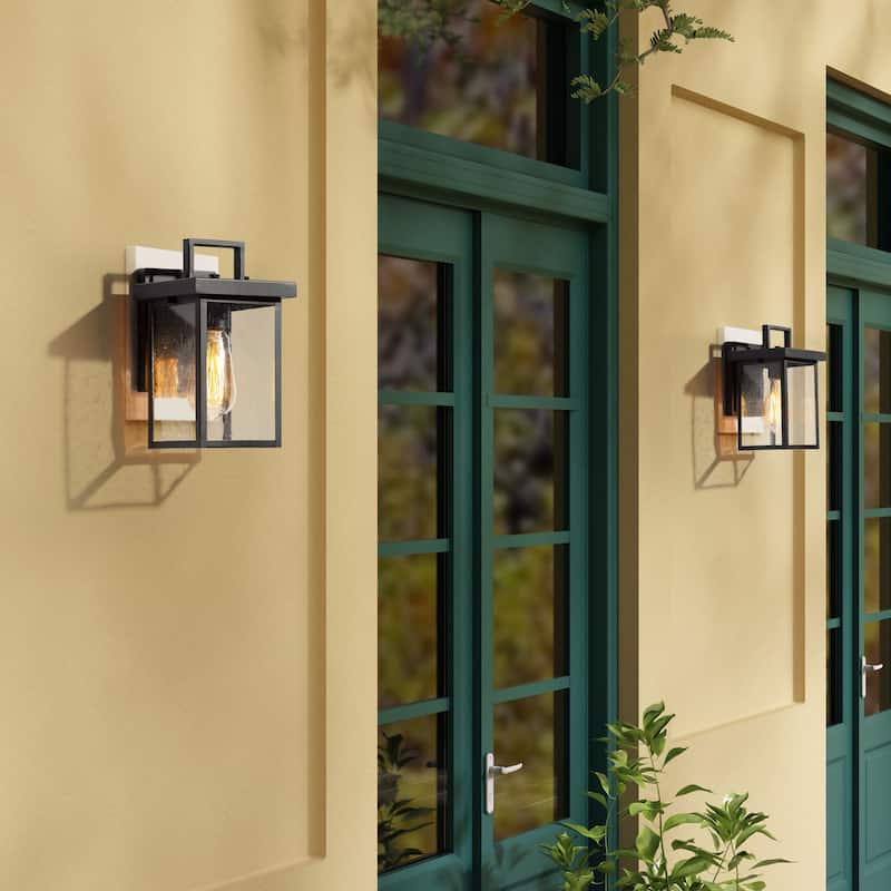 Bern Modern 1-light Rectangle Matte Black Outdoor Wall Sconce - L 6"x W 6.5"x H 10.5"