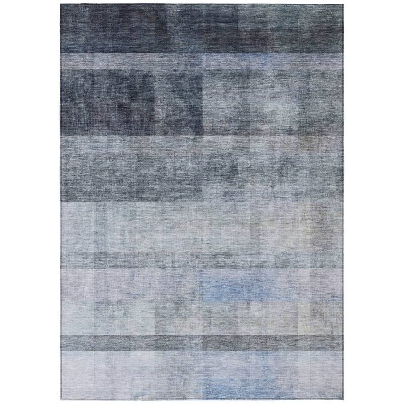 Machine Washable Indoor/ Outdoor Modern Abstract Chantille Rug