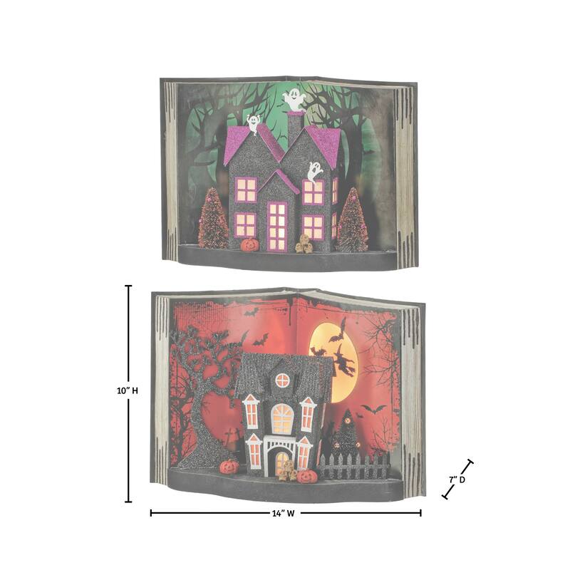 14" LED Cardboard Halloween Story Book