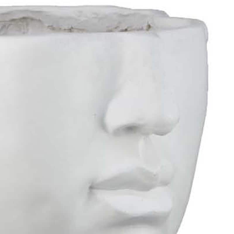 Kylz Decor Head Garden Planter, 23 Inch, Wide Open Top, White Resin