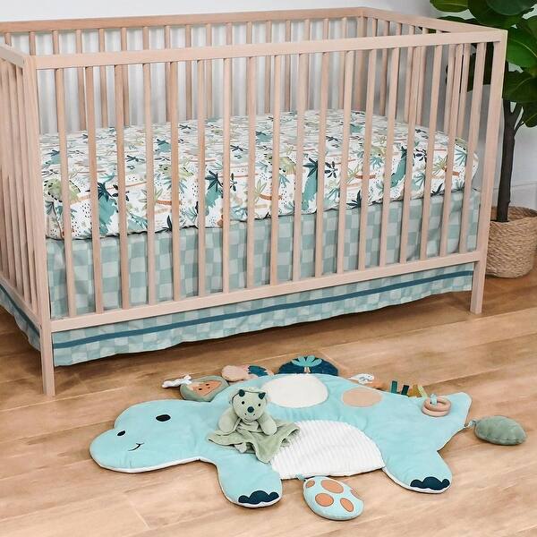 slide 2 of 5, The Peanutshell Dino Crib Bedding, Tummy Time Mat & Security Blanket Set, 4-Piece Set