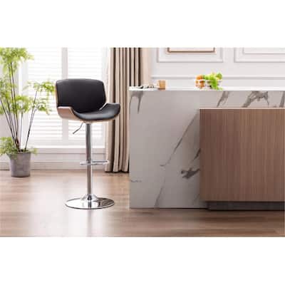Porthos Home Oriel Swivel Adjustable Height Faux Leather Bar Stool