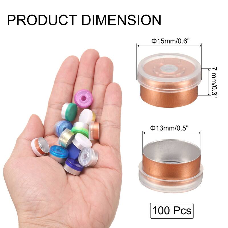 Flip Off Caps 100PCS Burr-Free Flip Off Top Caps - Clear/Matte Gold - 13mm