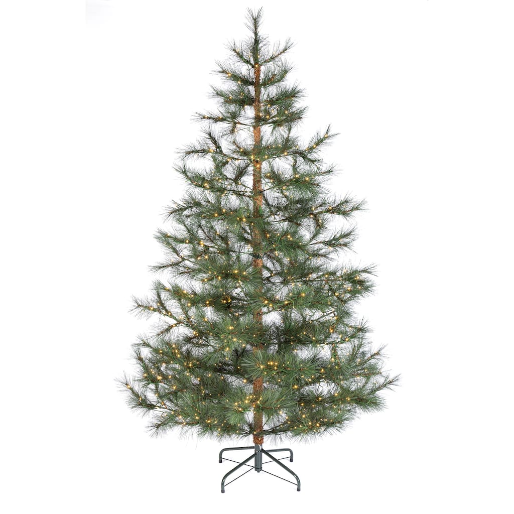 Grand 7.5 Foot Prelit Hard Needle Tips Hinged Christmas Tree