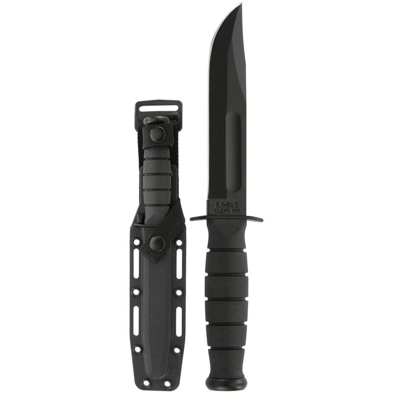 KA-BAR 5.25" Fixed Blade Short Knife w/ Sheath - Black