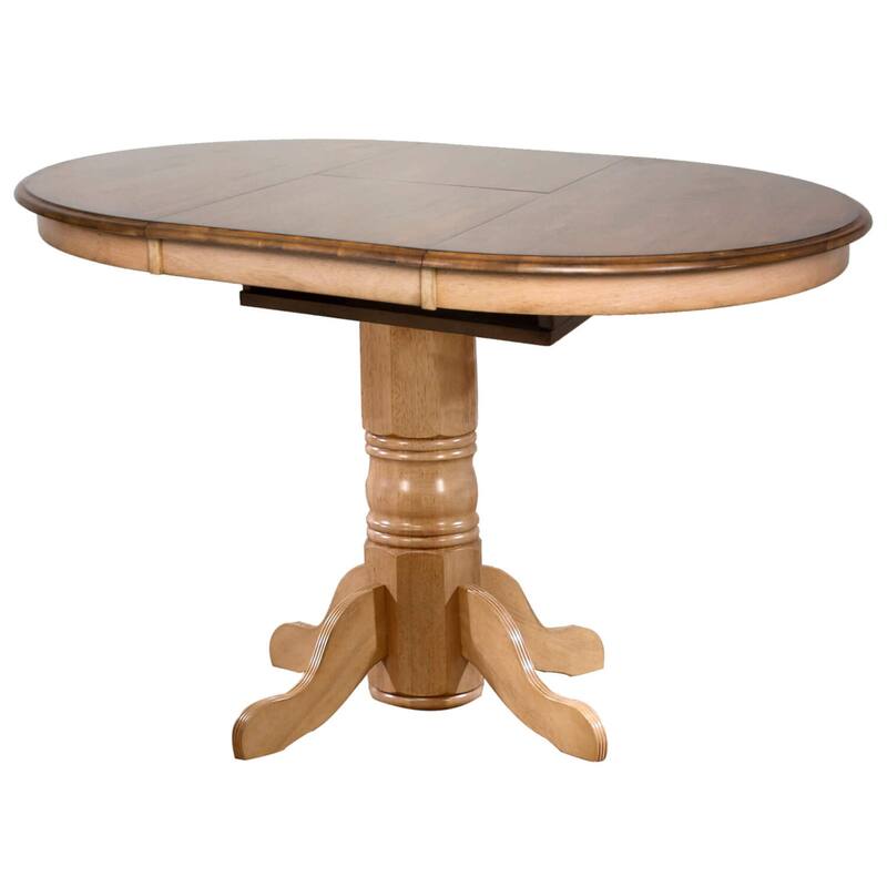 Extendable Dining Set 5 Piece - 42" Round/60" Oval Table & 4 Stools - Seats 6