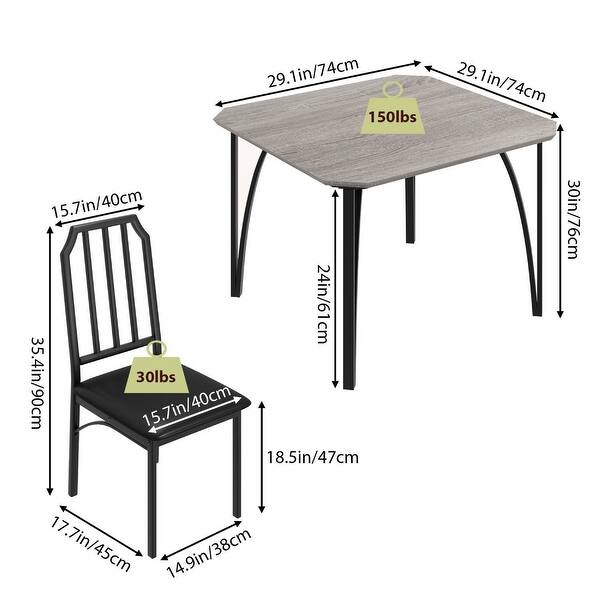Kitchen Dining Table Set Chamfer Design with Cushion Seats - Bed Bath ...