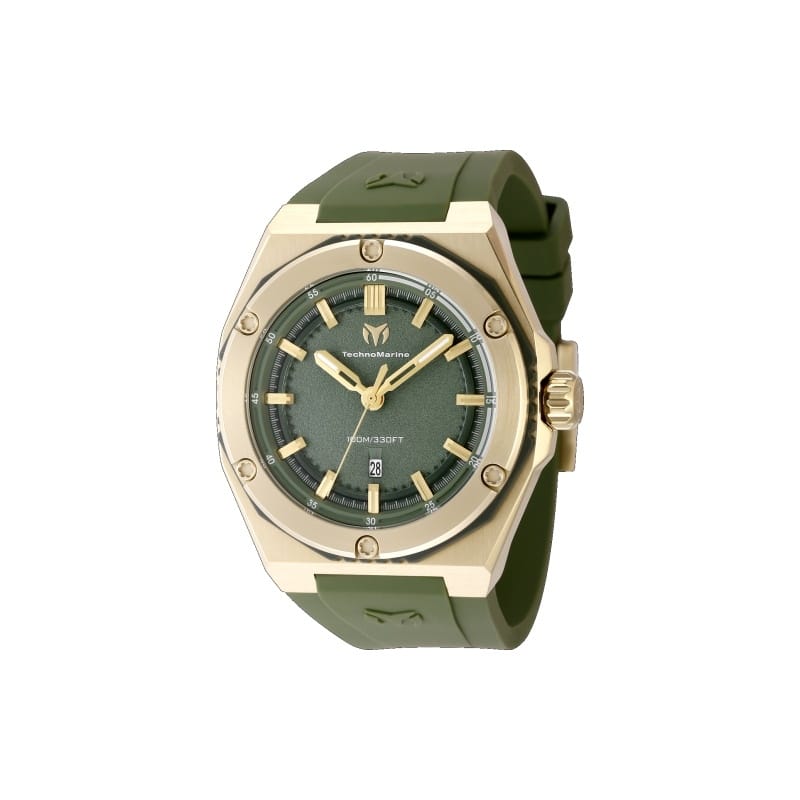 Technomarine Men's TM-416070 CORAL Quartz 3 Hand Olive Green Dial Watch
