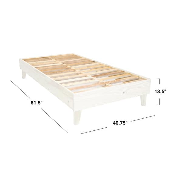 dimension image slide 19 of 30, Kotter Home Solid Wood Mid-century Modern Platform Bed
