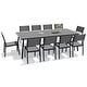 preview thumbnail 21 of 27, 11-piece Outdoor Patio Aluminum Rectangle Dining Set with Umbrella Hole Grey