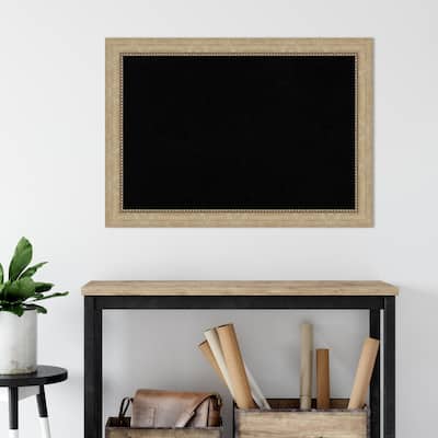 Astor Champagne Framed Black Corkboard Bulletin Board, Organization Board, Pin Board
