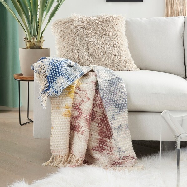 Mina Victory Life Styles Hand Stitched Tie Dye Bohemian Throw Pillow Pouf On Sale Bed Bath Beyond 32078096