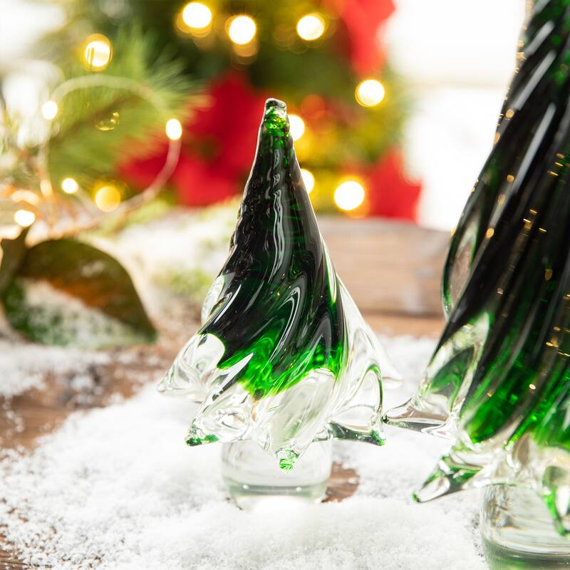 Glitzhome Table Decor Glass Christmas Tree