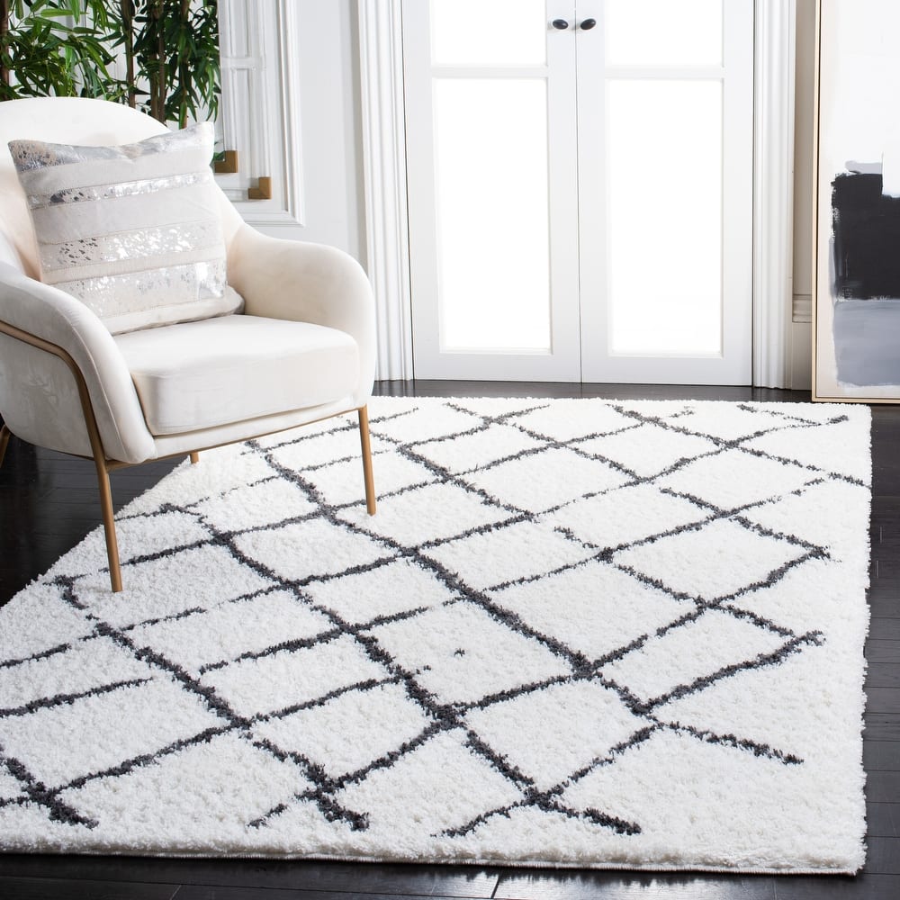 SAFAVIEH Berber Shag Toyo Light Grey/Cream Rug
