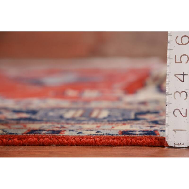 Hand Knotted Oriental 100% Wool Carpet Traditional Geometric Red Viss Area Rug - 17' 6'' X 11' 5''