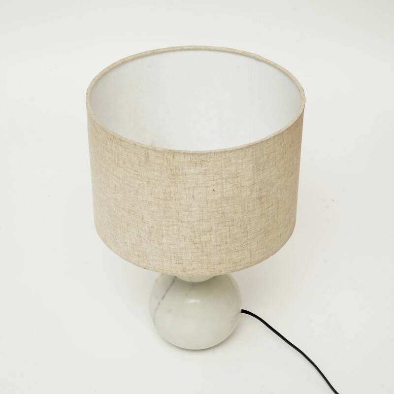 Jack Modern White Marble Table Lamp - Sleek & Stylish Home Lighting-12X12X18"
