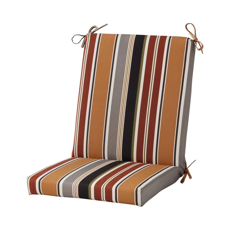 Greendale Home Fashions Outdoor High Back Chair Pad - Brick Stripe