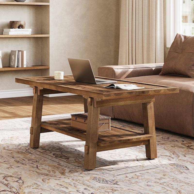 47-inch Solid Wood Coffee Table for Living Room