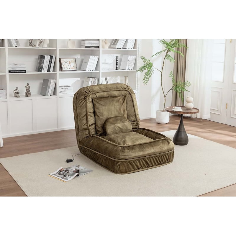 Comfortable Floor Sofa,with 5 Adjustable Positions & Massage Pillow - Green